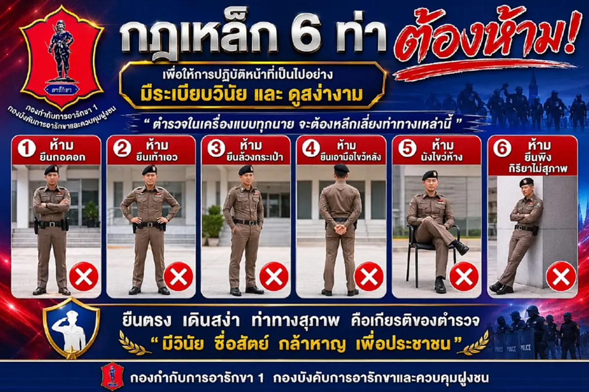 เปิดกฎเหล็ก 6 ข้อ ตำรวจในเครื่องแบบ ห้ามทำเด็ดขาด เพื่อภาพลักษณ์