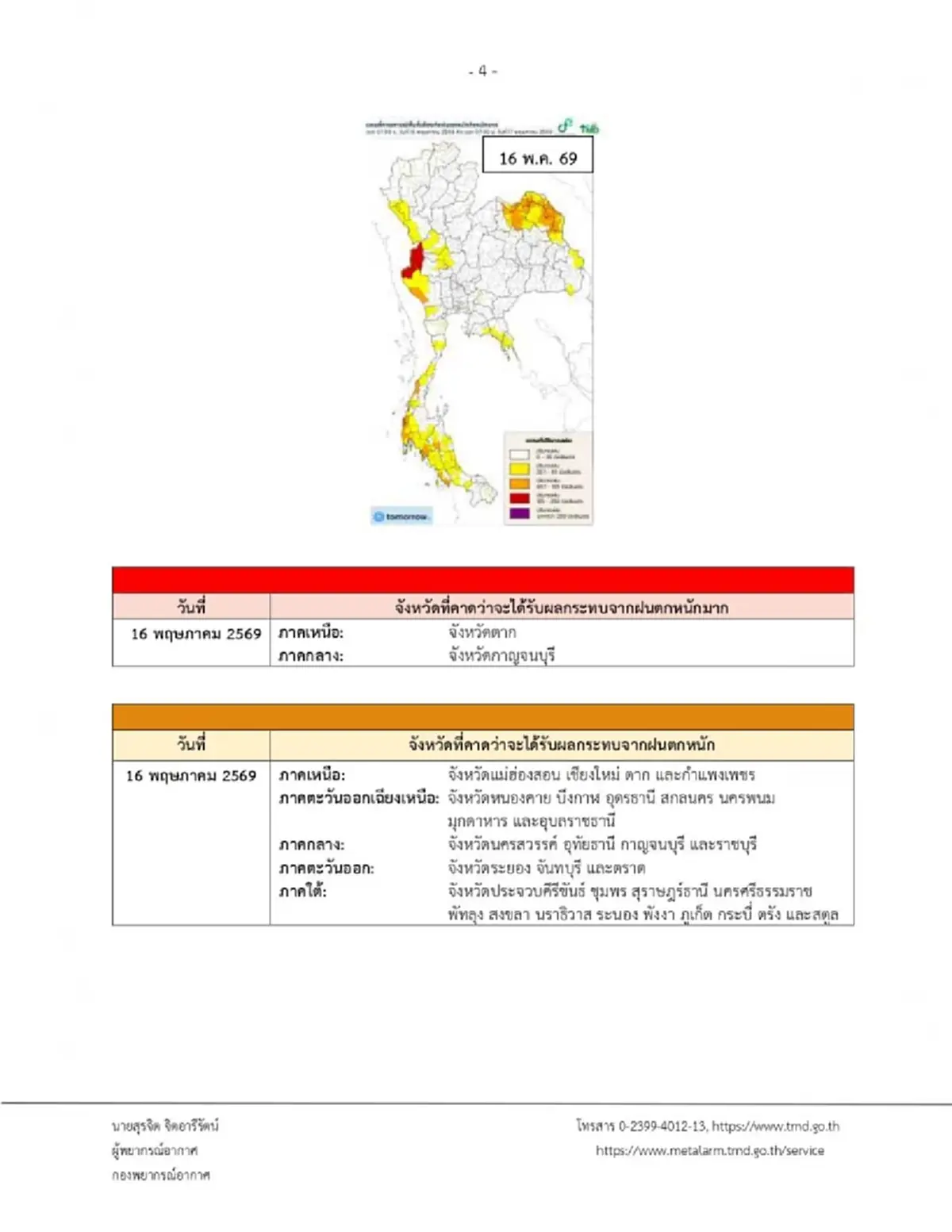 ประกาศ ฉ.3 รายชื่อ 41 จังหวัด วันนี้ฝนตกหนัก ระวังน้ำท่วมฉับพลัน