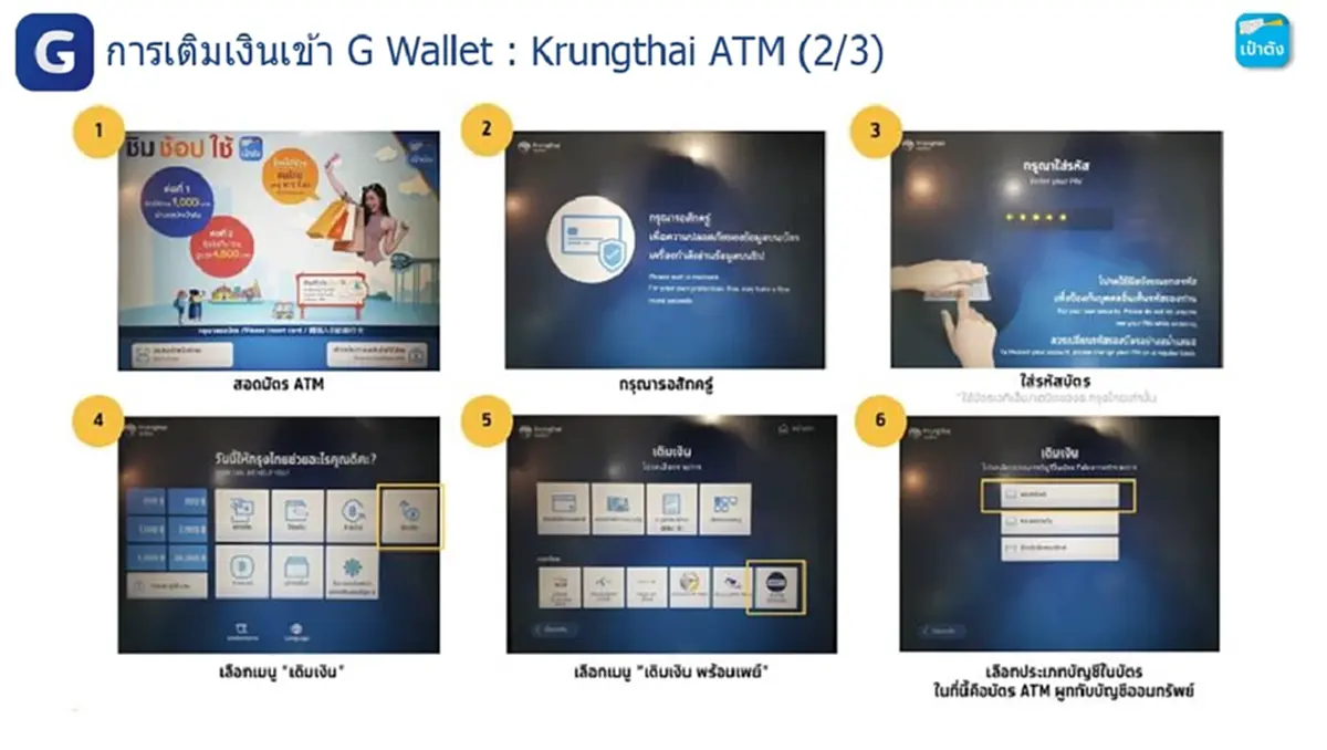 ไทยช่วยไทยพลัส เปิดขั้นตอนเติมเงินเข้า G Wallet บนแอปฯ เป๋าตัง