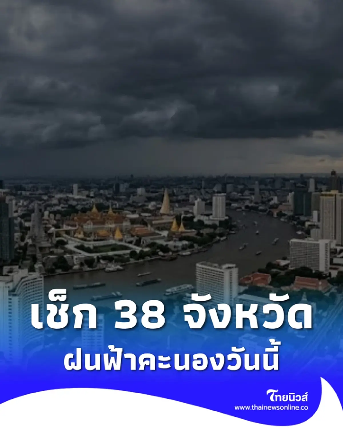 สภาพอากาศวันนี้ เปิดเส้นทาง 38 จังหวัด มีฝนฟ้าคะนอง ลมกระโชกแรง
