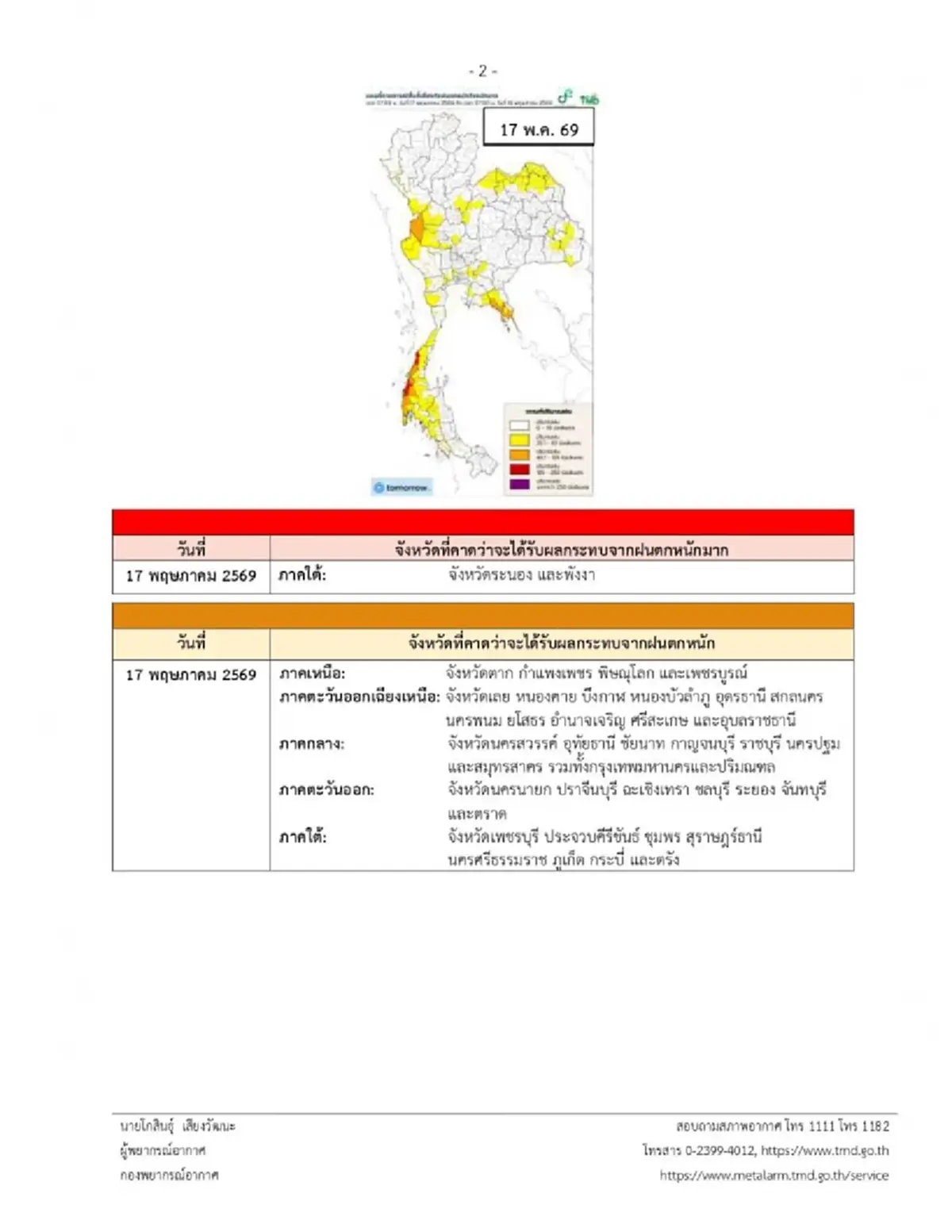 เตือนด่วน ฉ.9 เปิดเส้นทาง 43 จังหวัด วันนี้ฝนตกหนักถึงหนักมาก