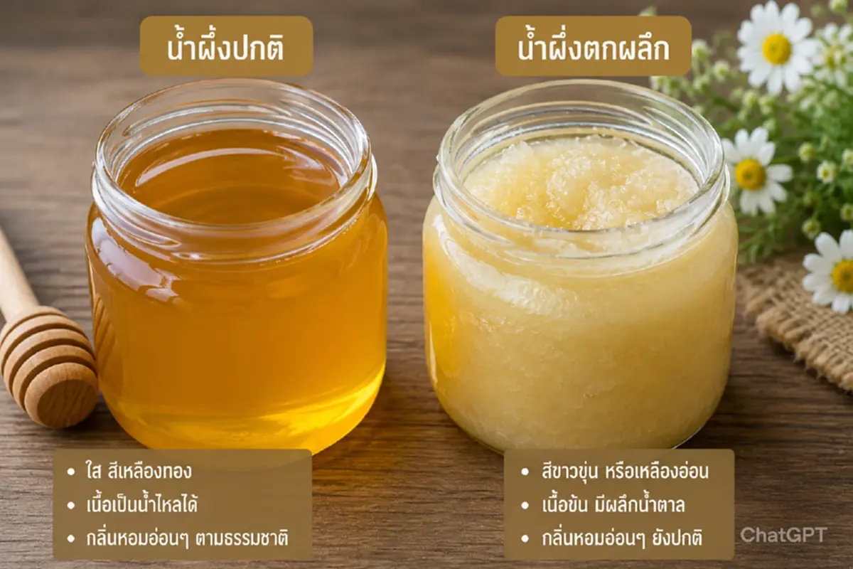 น้ำผึ้งเปลี่ยนเป็นสีขาวขุ่น กินต่อได้ไหม เกิดจากอะไร?