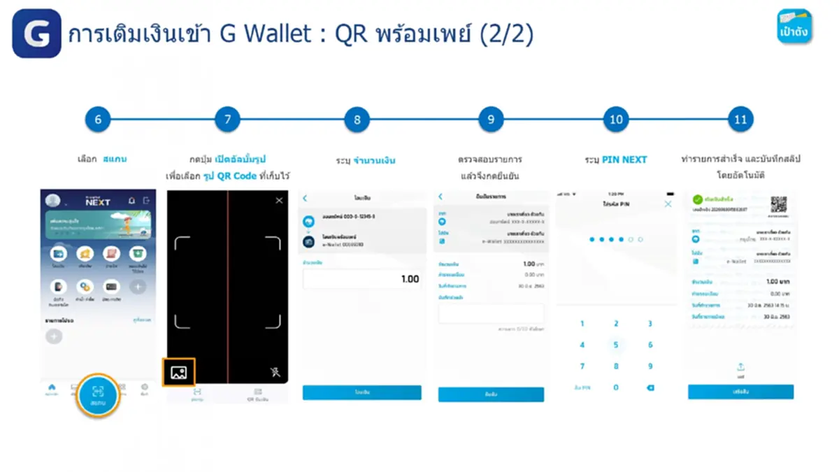 "ไทยช่วยไทยพลัส" วิธีเติมเงินเข้า G Wallet บนแอปฯ เป๋าตัง