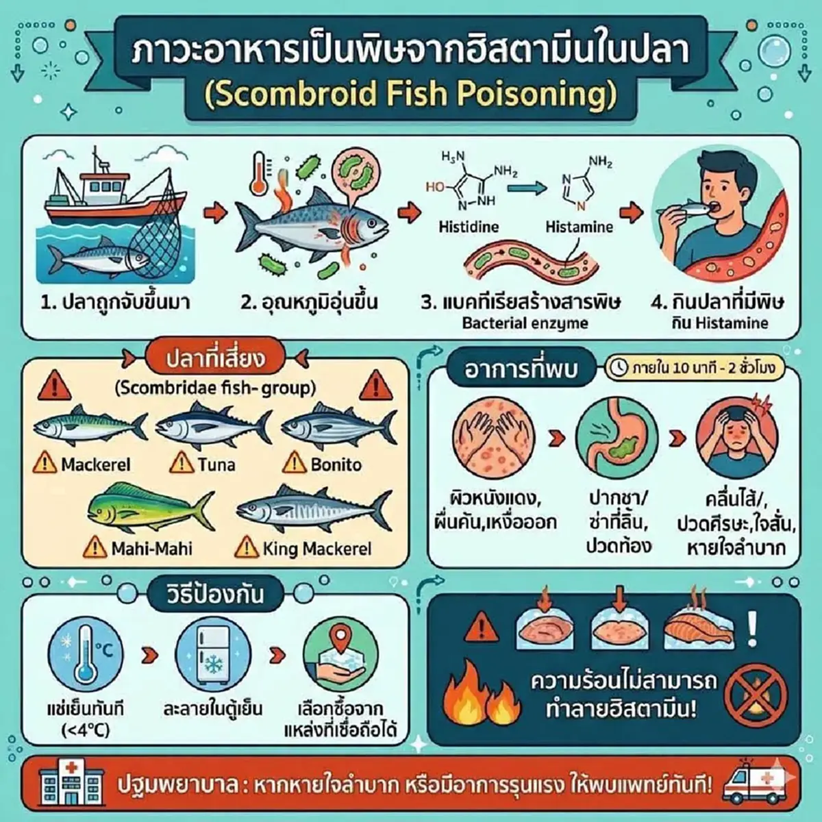 รู้จัก "ภาวะแพ้ฮิสตามีนในปลา" หลังสาวเกือบเอาชีวิตไม่รอด  