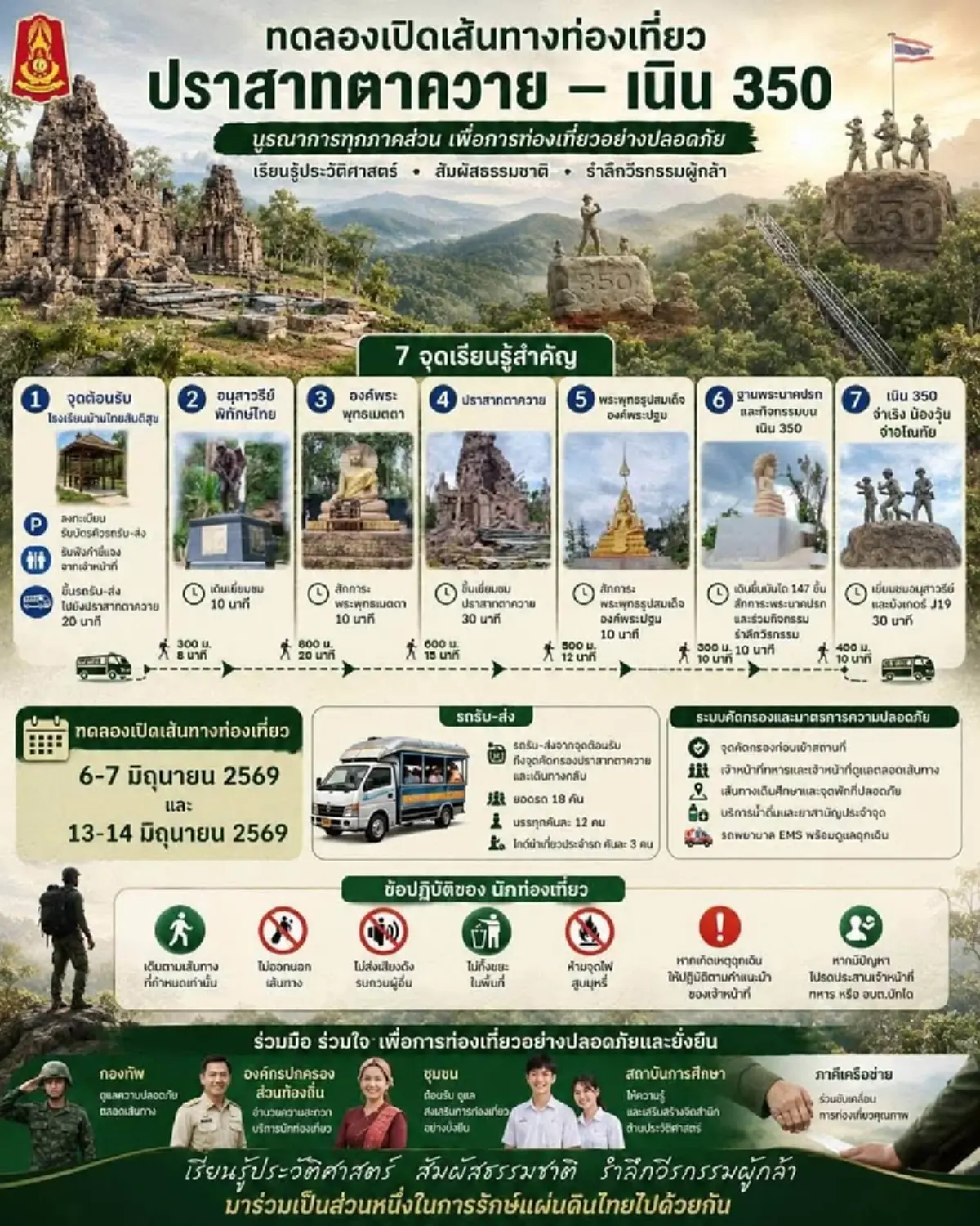 ปราสาทตาควาย–เนิน 350 ฮอตไม่หยุด! เปิดรอบใหม่ 13-14 มิ.ย. 69