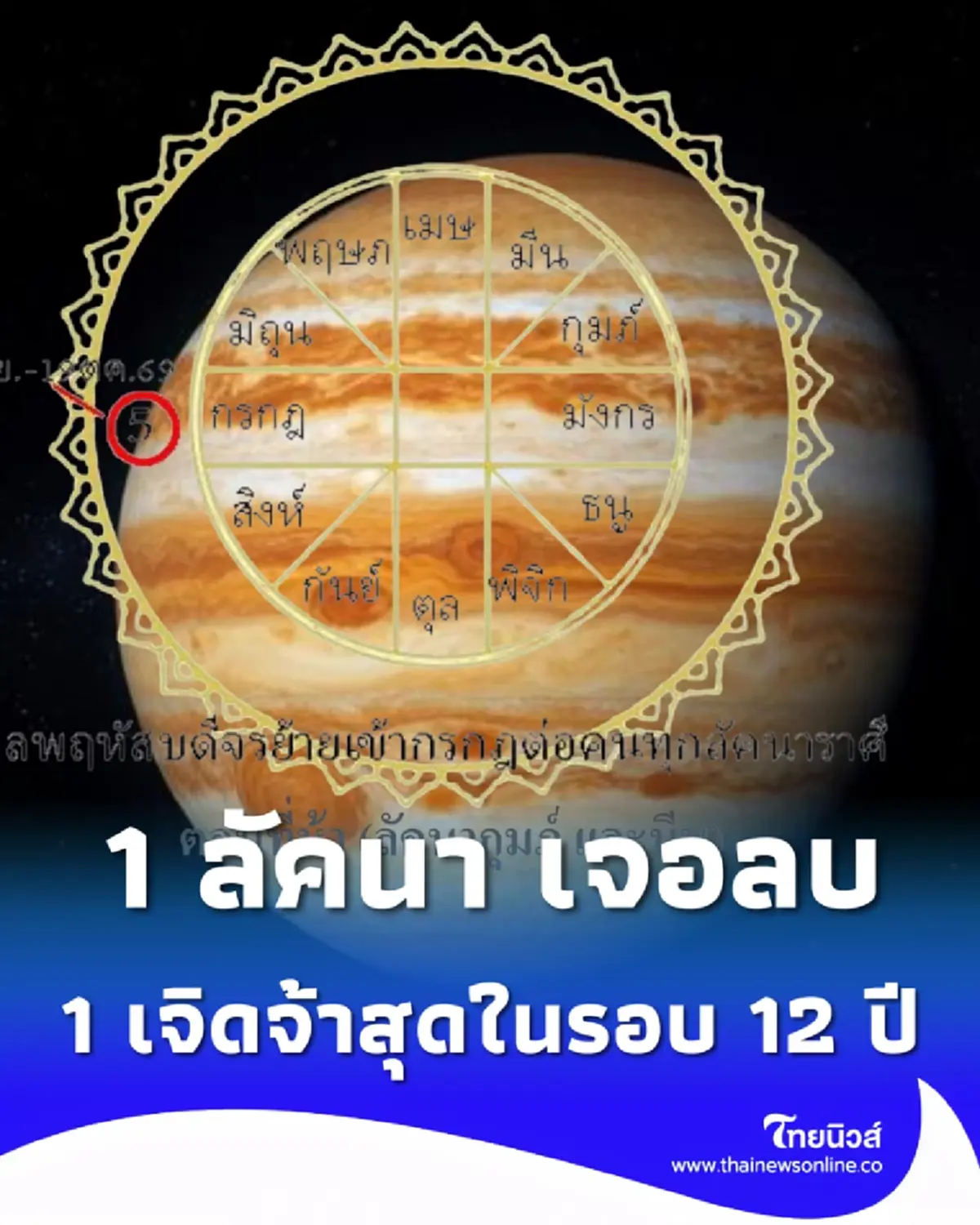 2 ลัคนา พฤหัสบดีจร 1 เจอลบ ดวงกลับ อีก 1 เจิดจ้าสุดในรอบ 12 ปี