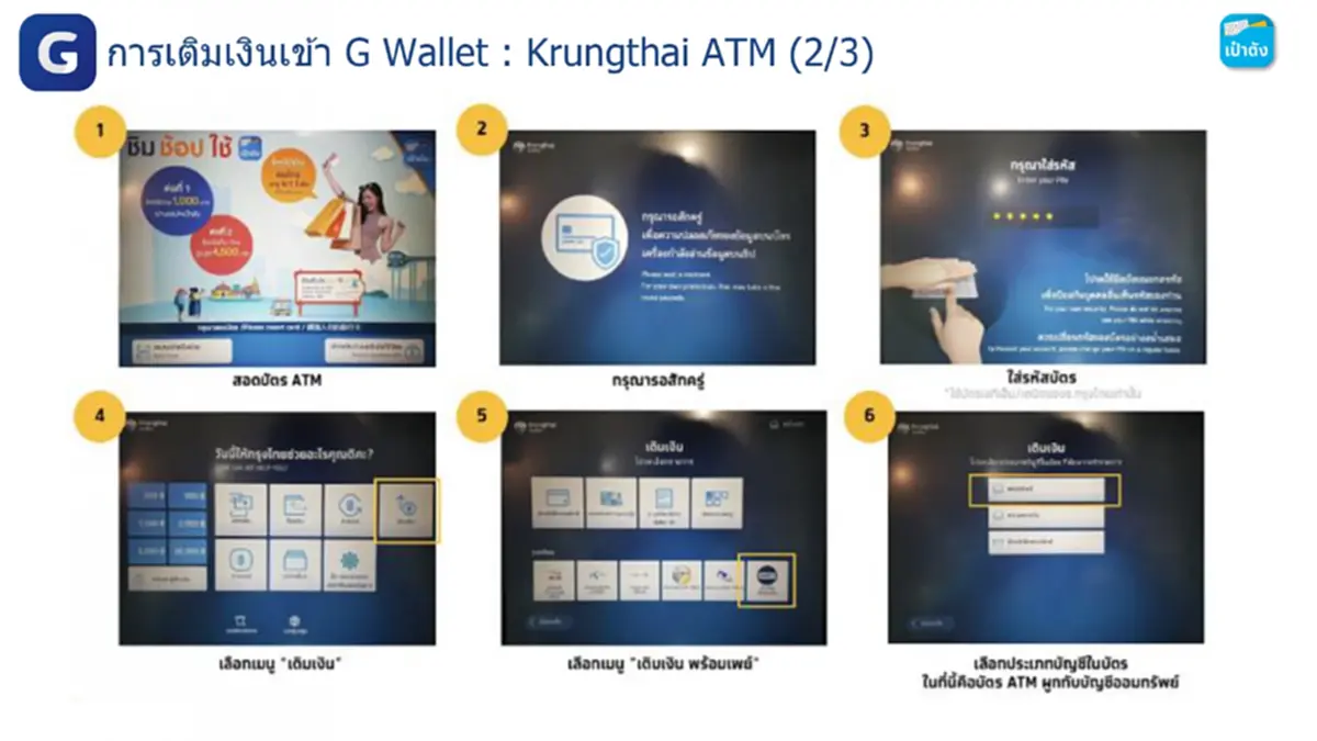 "ไทยช่วยไทยพลัส" วิธีเติมเงินเข้า G Wallet บนแอปฯ เป๋าตัง