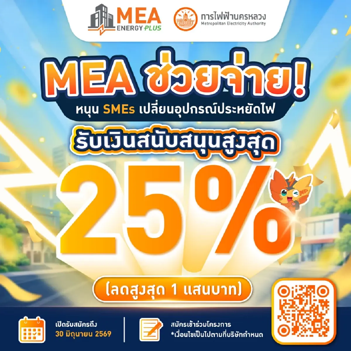 MEA แจกเงินอุดหนุน SMEs ยกเครื่องอุปกรณ์ไฟฟ้าประสิทธิภาพสูง