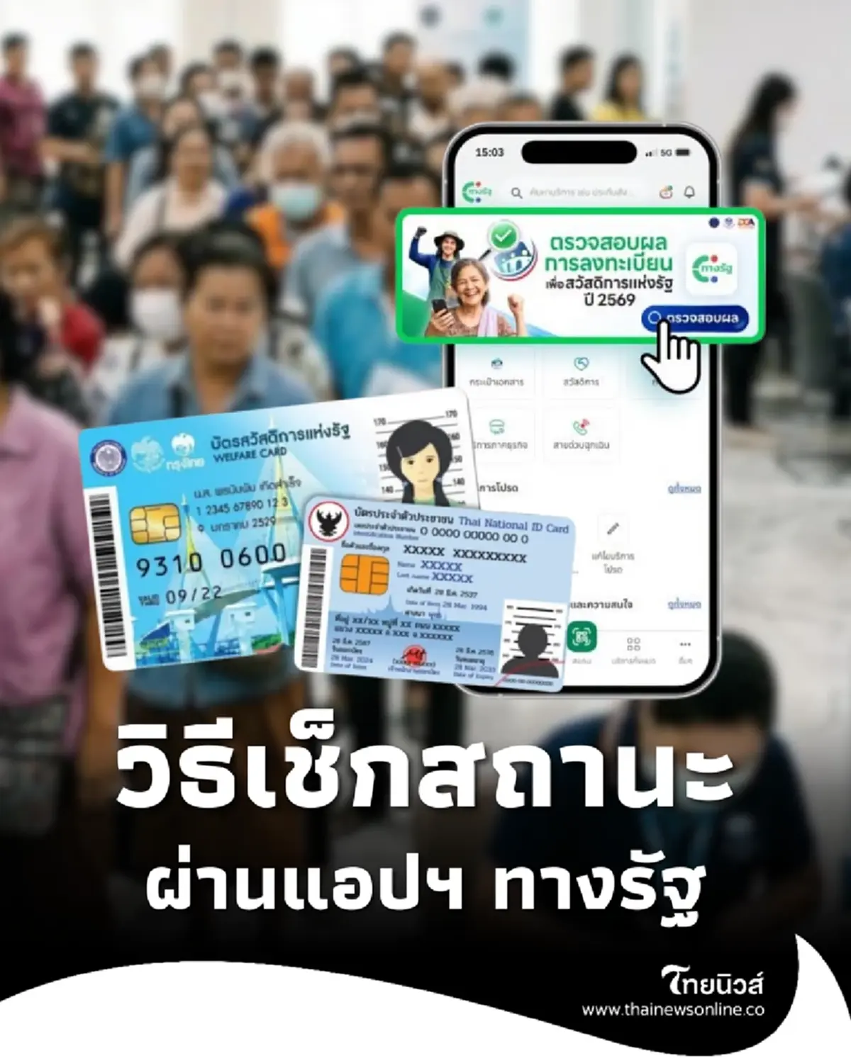 ตรวจสอบสถานะ ลงทะเบียนยืนยันสิทธิ บัตรสวัสดิการแห่งรัฐ แอปฯ ทางรัฐ