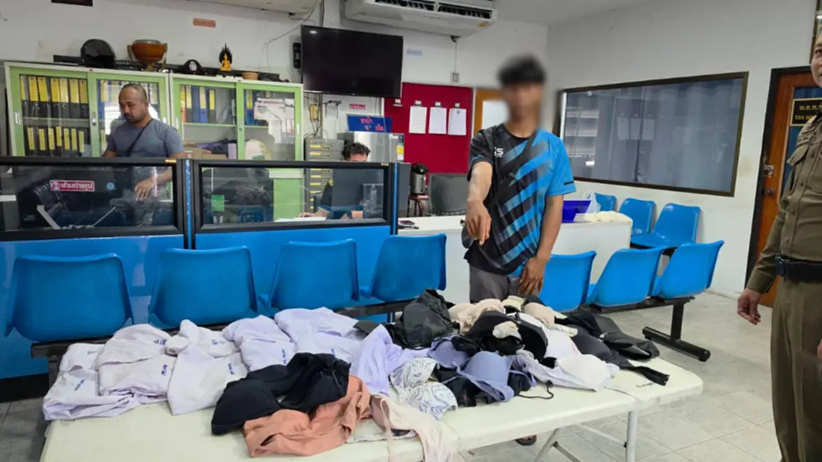 รวบโจรฉกชั้นในสตรี ผงะซุกเต็มห้อง 300 ตัว รวมได้ 2 กระสอบ