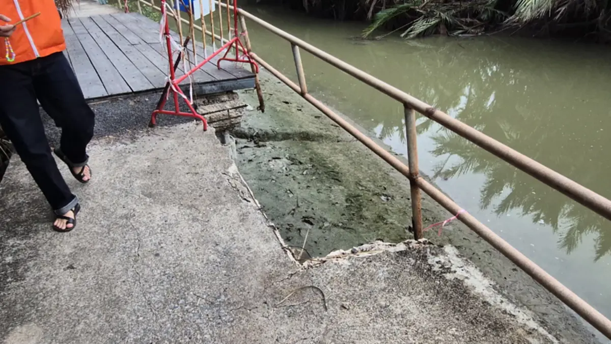 สะพานคลองแดนถล่ม ติดปมกรมเจ้าท่าชี้ 'สะพานเถื่อน' ห้ามซ่อม