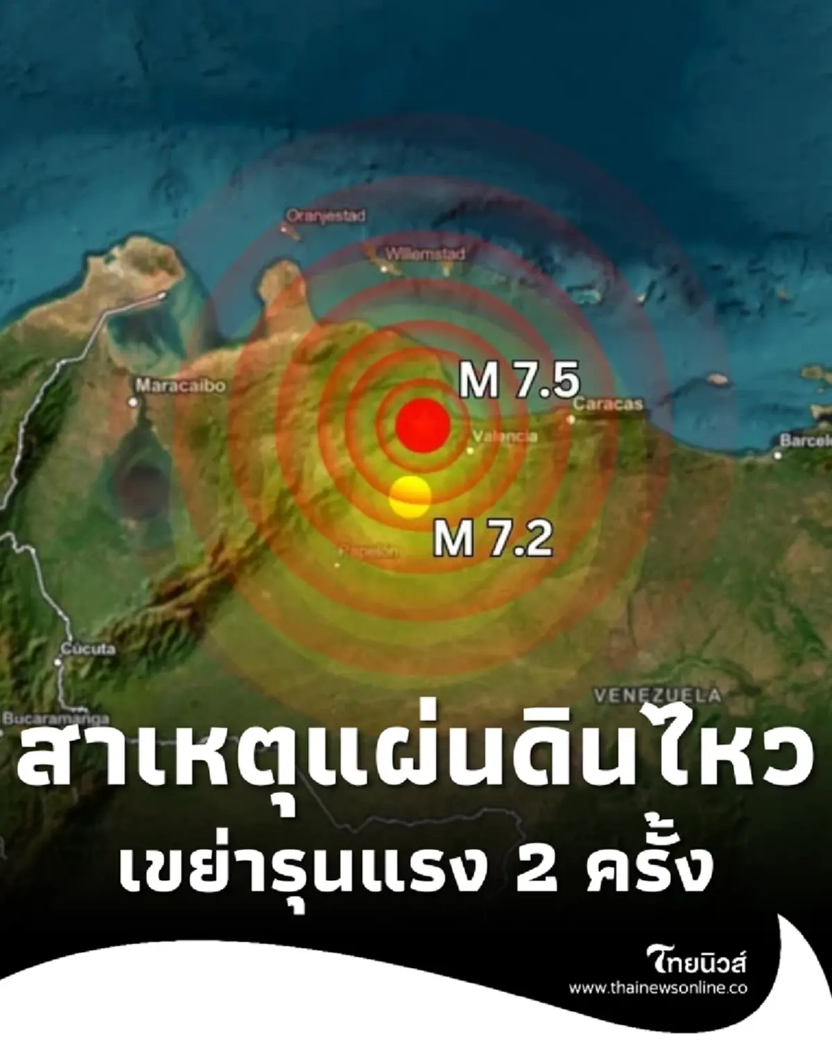 กรมทรัพยากรธรณี เปิดสาเหตุ แผ่นดินไหวเวเนซุเอลา รุนแรง 2 ครั้ง