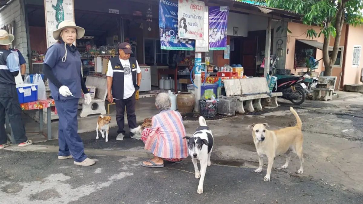 ปทุมธานีปูพรมฉีดวัคซีนพิษสุนัขบ้าพื้นที่ไข่แดงคูบางหลวง