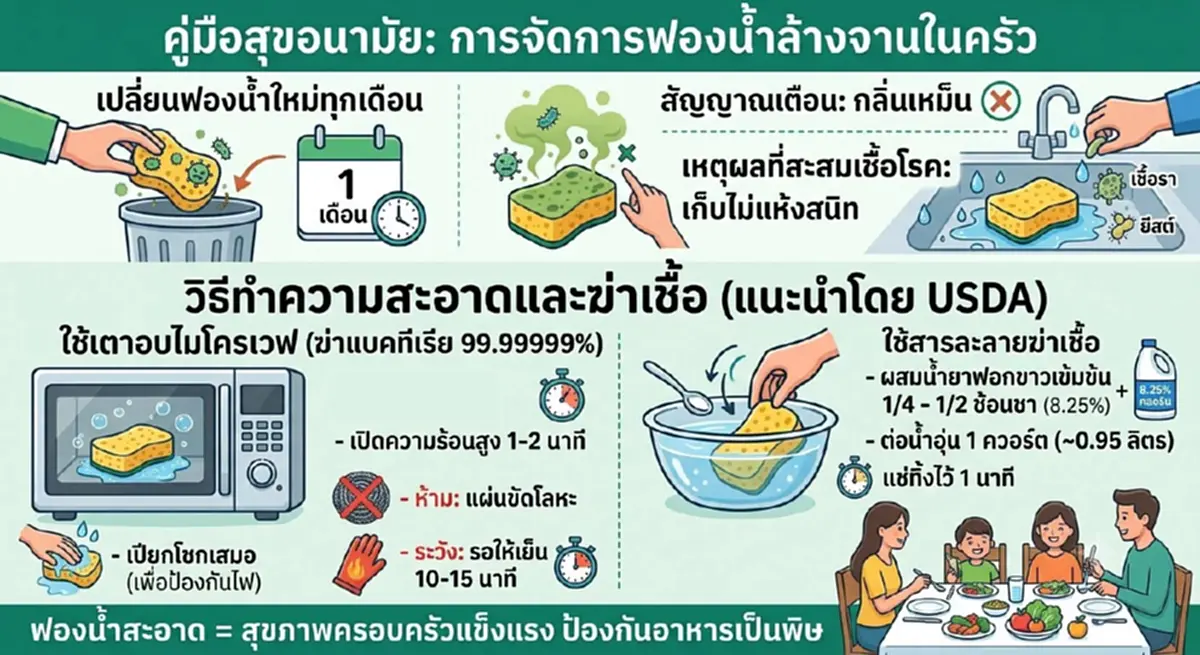 เตาไมโครเวฟ "ฆ่าเชื้อโรคในฟองน้ำ" ได้จริงหรือ คำตอบชัดแล้ว