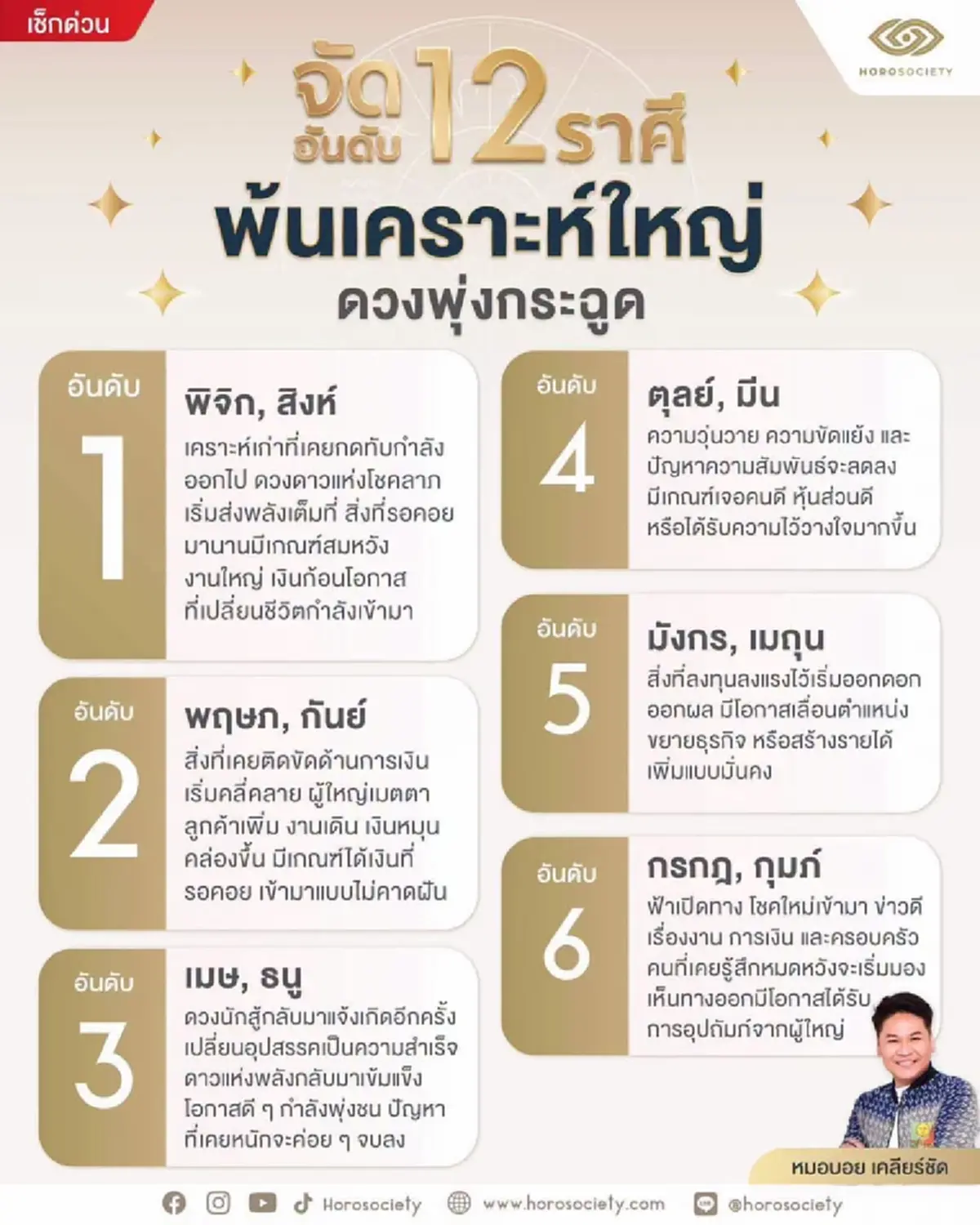 2 ราศี ติด TOP นัมเบอร์วัน พ้นเคราะห์ ดาวโชคลาภส่งพลัง งานปัง เงินพุ่ง