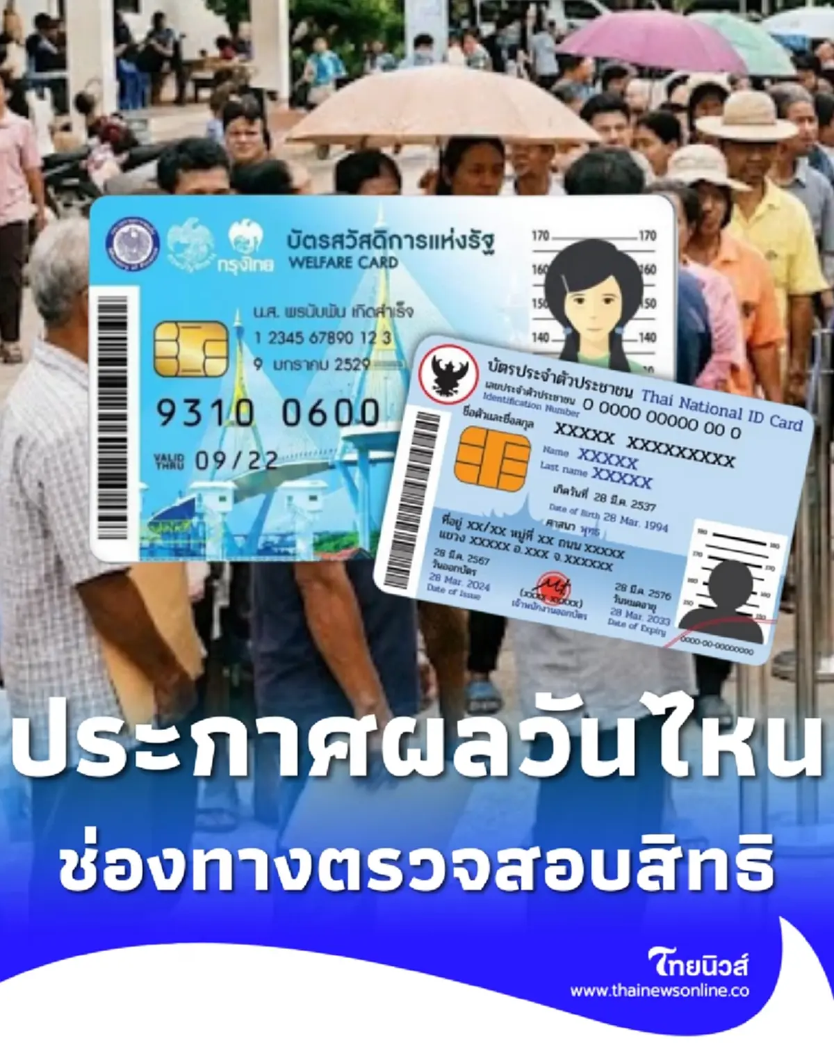 บัตรสวัสดิการแห่งรัฐ เปิดช่องทางตรวจสอบสิทธิ ประกาศผลวันไหน