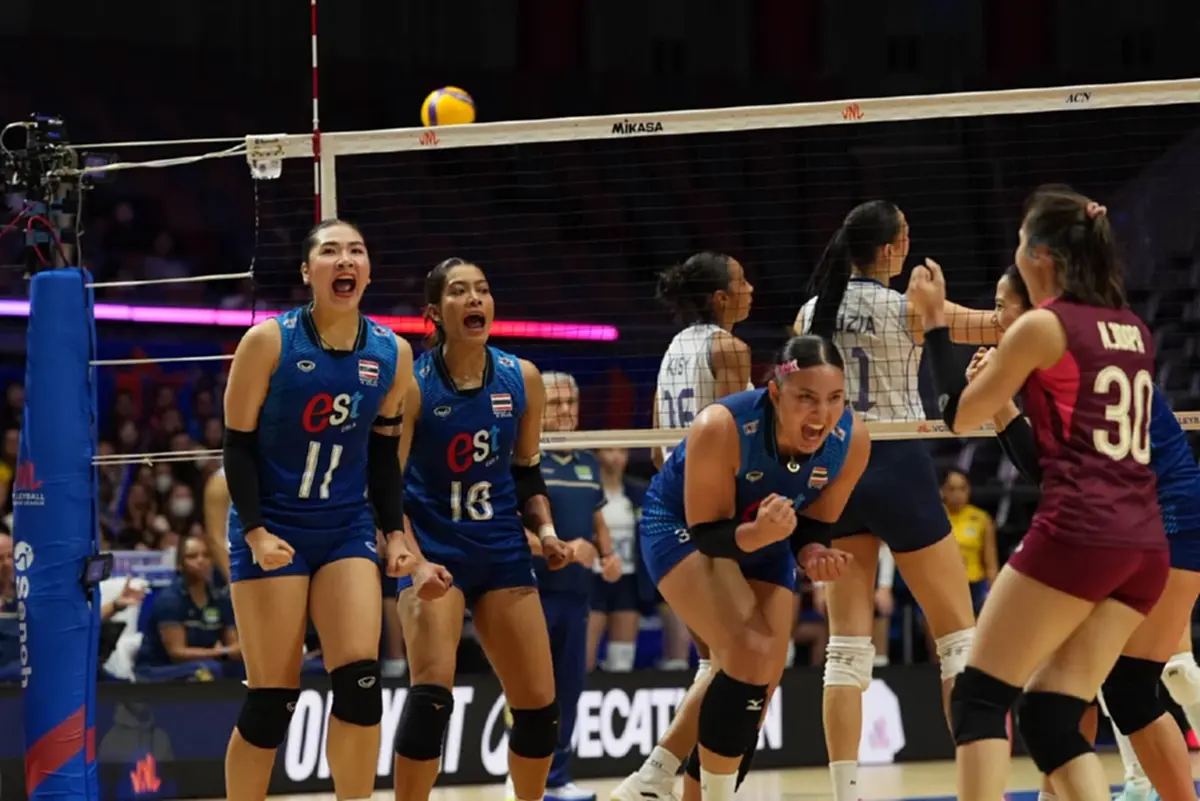 ตบสาวไทยสร้างประวัติศาสตร์โค่นบราซิล 3-0 ครั้งแรกใน VNL 