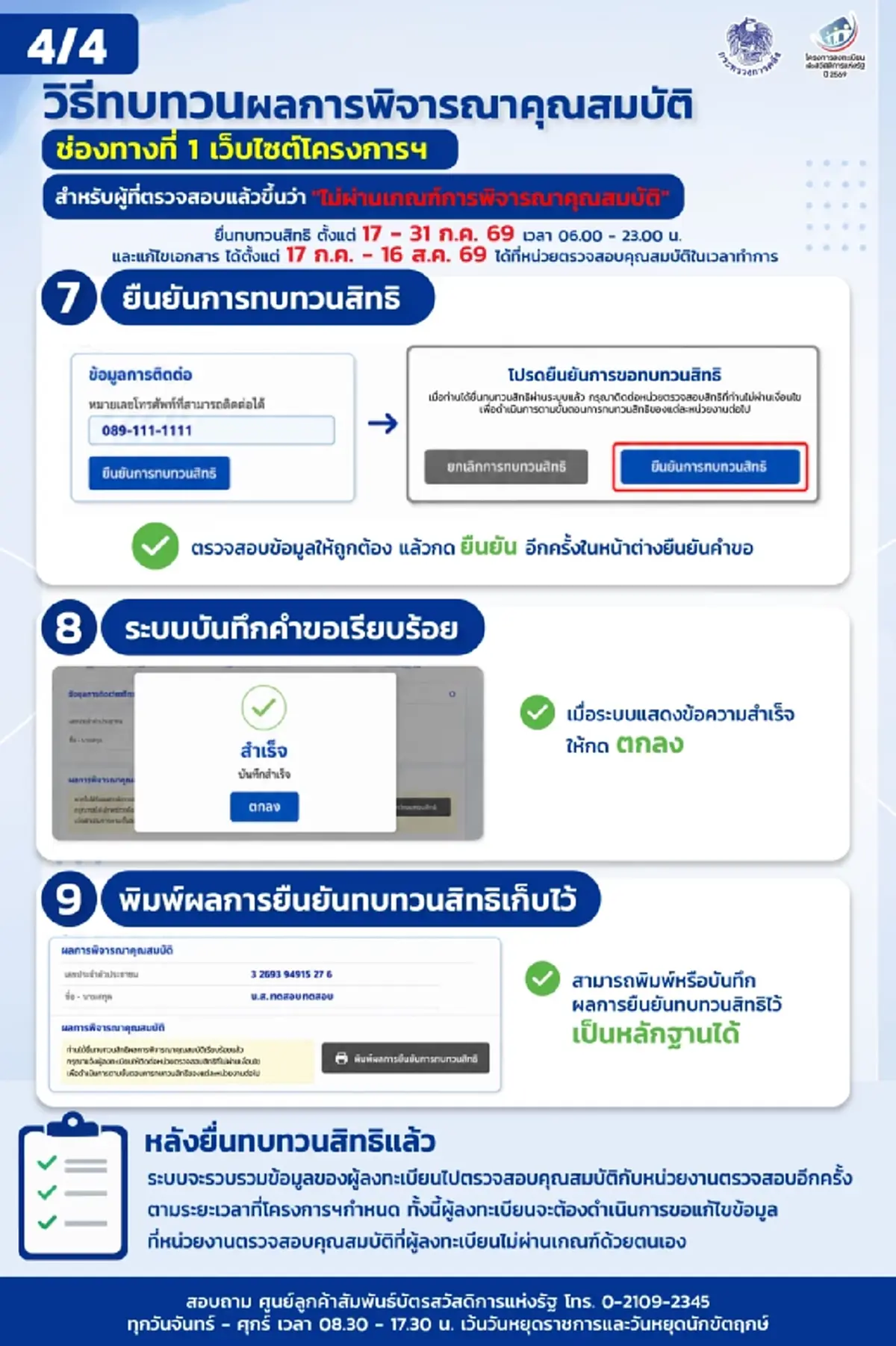 บัตรสวัสดิการแห่งรัฐ 2569 เปิดขั้นตอนยื่นอุทธรณ์ผ่านเว็บไซต์
