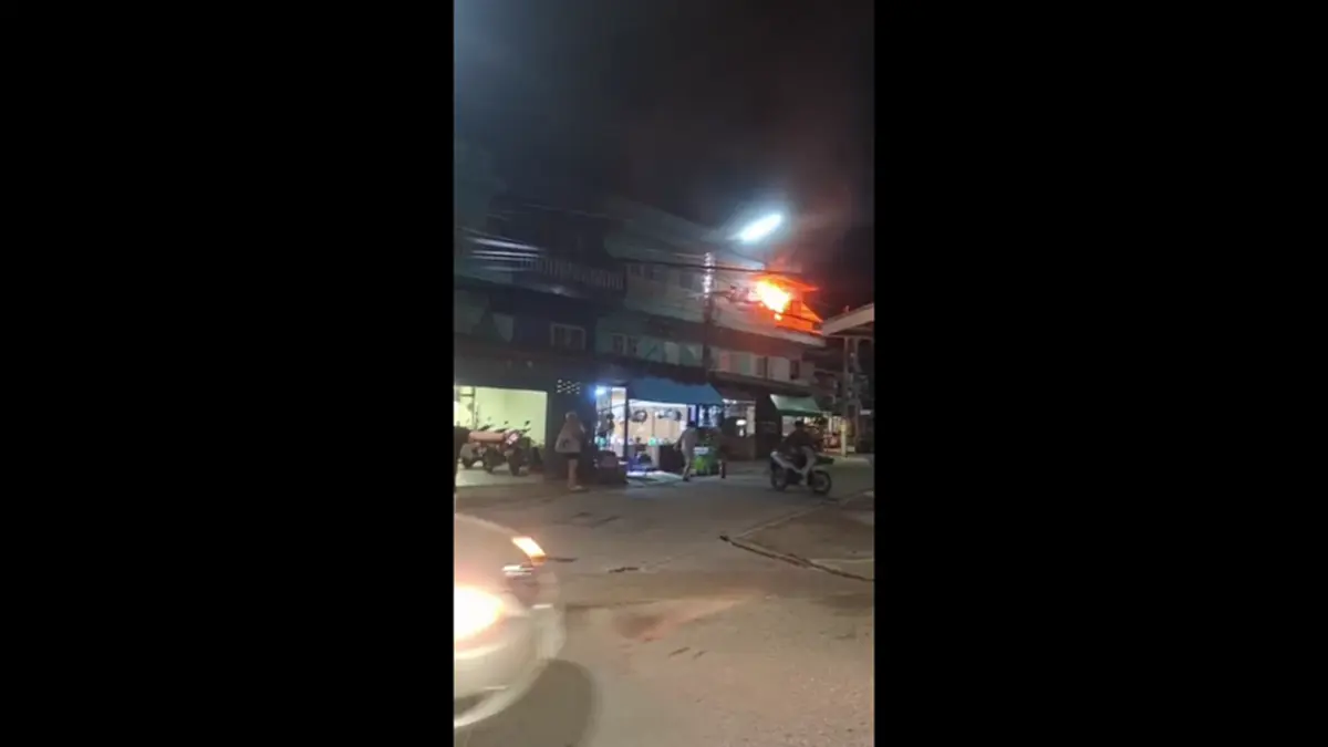 ไฟไหม้ตึกแถวเมืองกาญจน์ ผงะเจอเหมืองบิตคอยน์เถื่อนวอด
