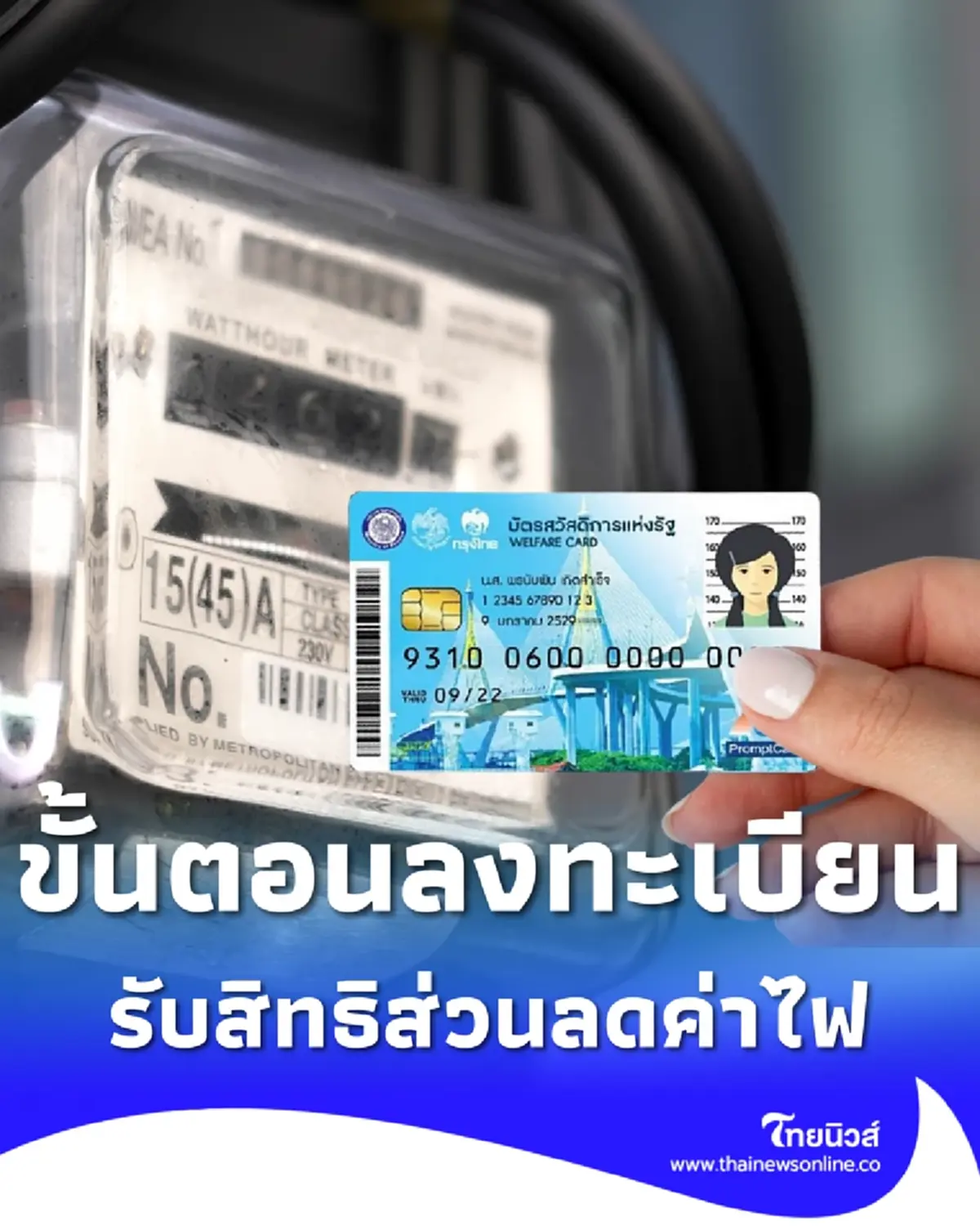 ขั้นตอนลงทะเบียนรับส่วนลดค่าไฟฟ้า บัตรสวัสดิการแห่งรัฐ 2569