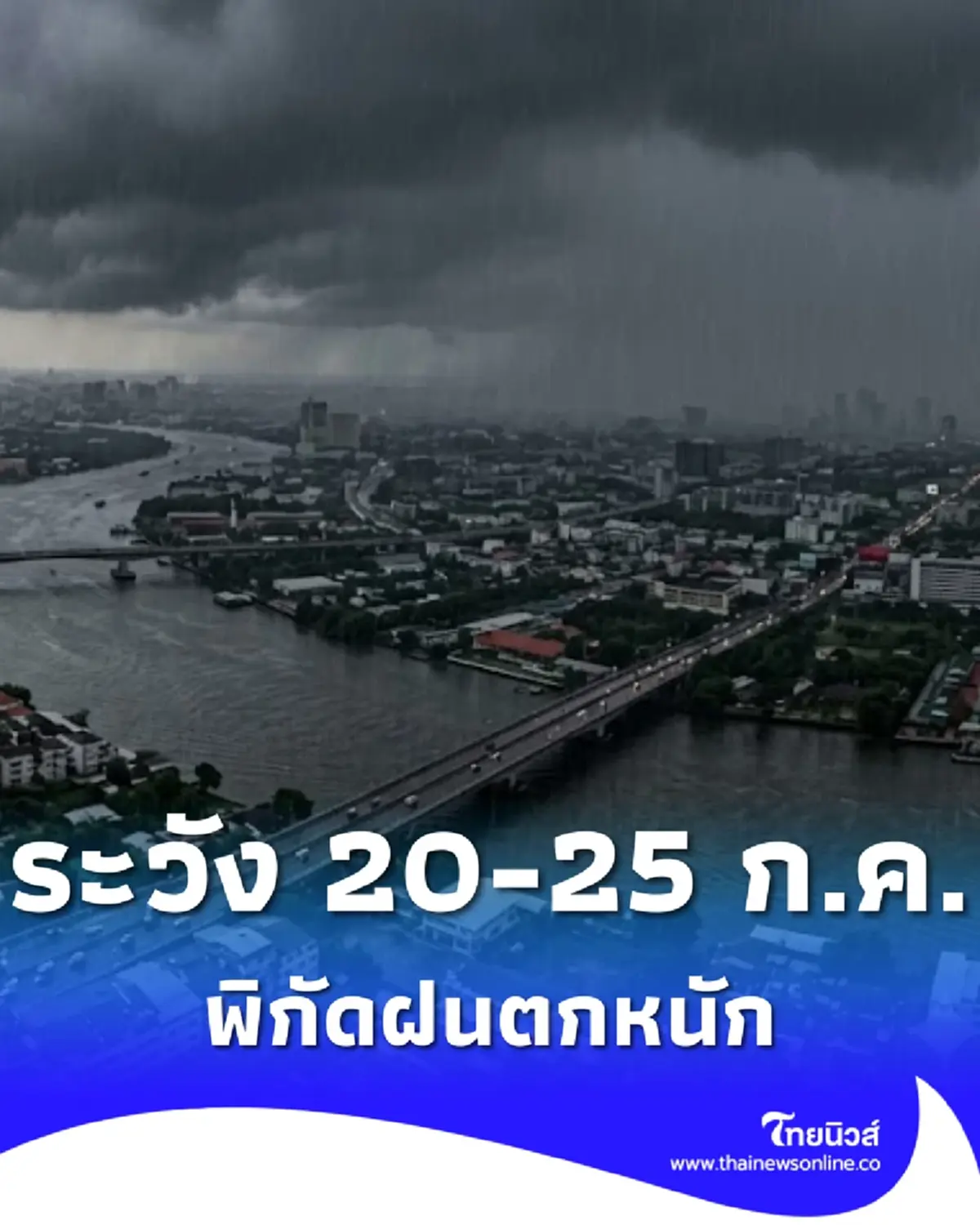 เตือน 20 - 25 ก.ค. ฝนเพิ่มขึ้น ฝนตกหนัก เปิดพิกัด 3 ภาค เจอเต็มๆ