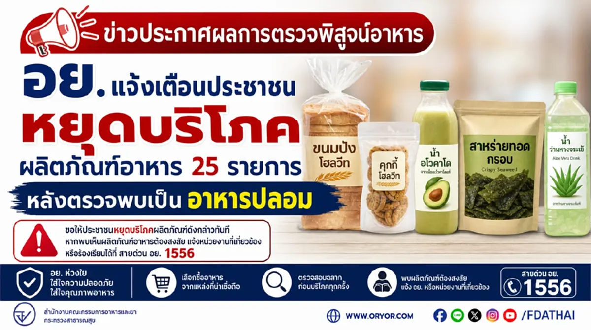 อย. เปิดชื่อเต็ม ๆ ถูกสั่งเพิกถอนเลข อย. 25 ผลิตภัณฑ์ดัง