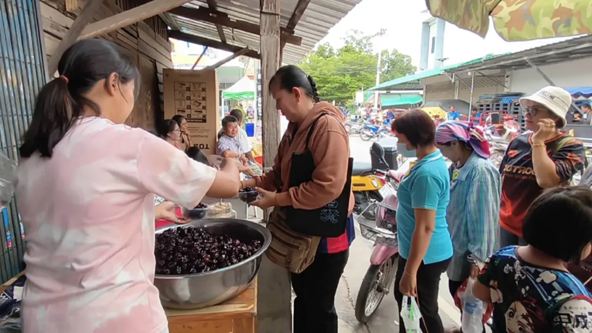 น้ำใจงาม! แม่ค้าอุทัยฯ แจกพุทราฟรี คนรออุทธรณ์บัตรคนจน