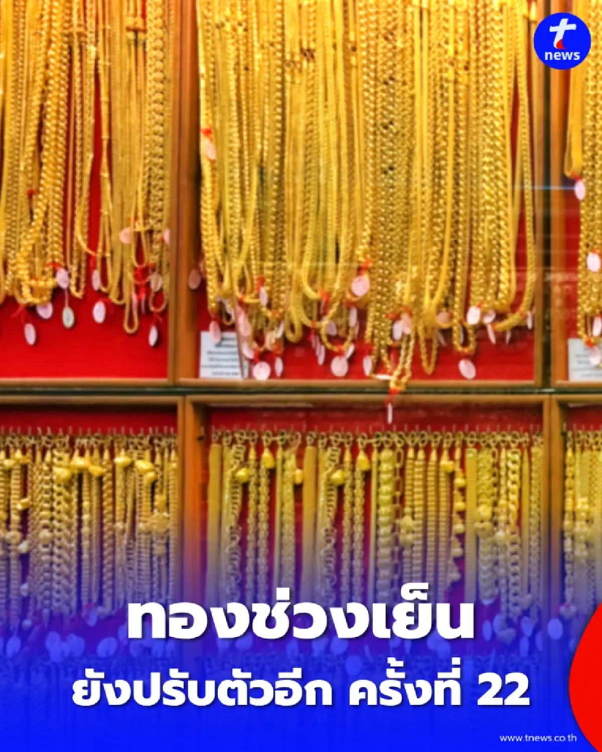 อัปเดตราคาทองช่วงเย็น 8 ก.ค. 69 ราคาทองยังปรับตัวอีก ครั้งที่ 22