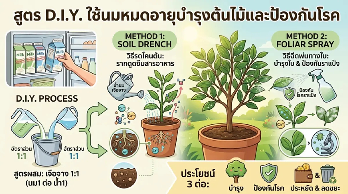  อย่าเพิ่งเททิ้งลงท่อ  เผยประโยชน์ลับ "นมที่หมดอายุแล้ว"  
