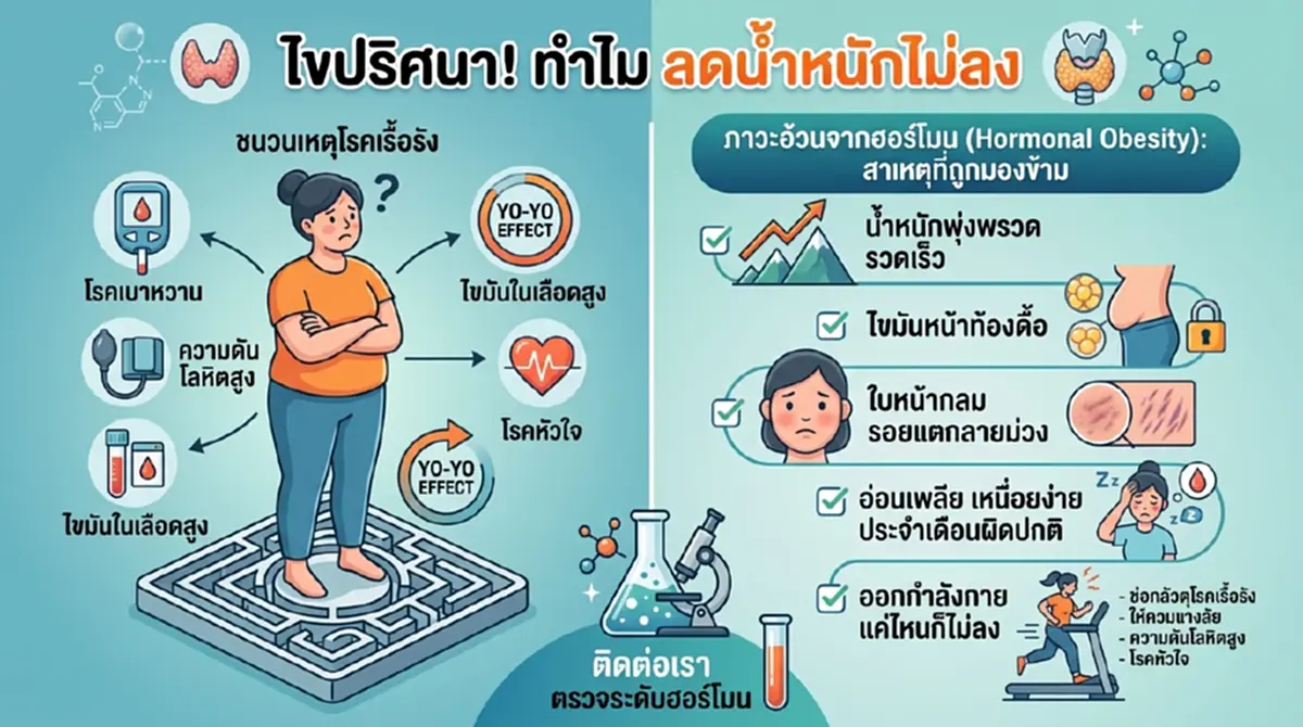 เช็ก 5 สัญญาณเตือน "ภาวะอ้วนจากฮอร์โมนแปรปรวน" ไม่ผอมสักที
