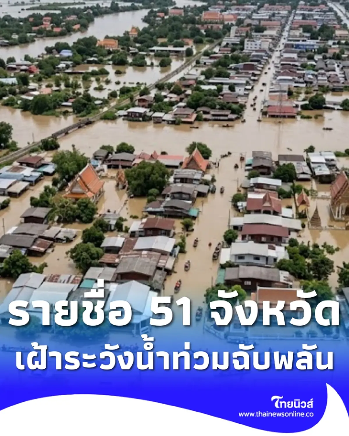 เปิด 51 จังหวัด ปภ.เตือนเฝ้าระวังน้ำท่วมฉับพลัน น้ำป่า ถึง 2 ก.ย. 69