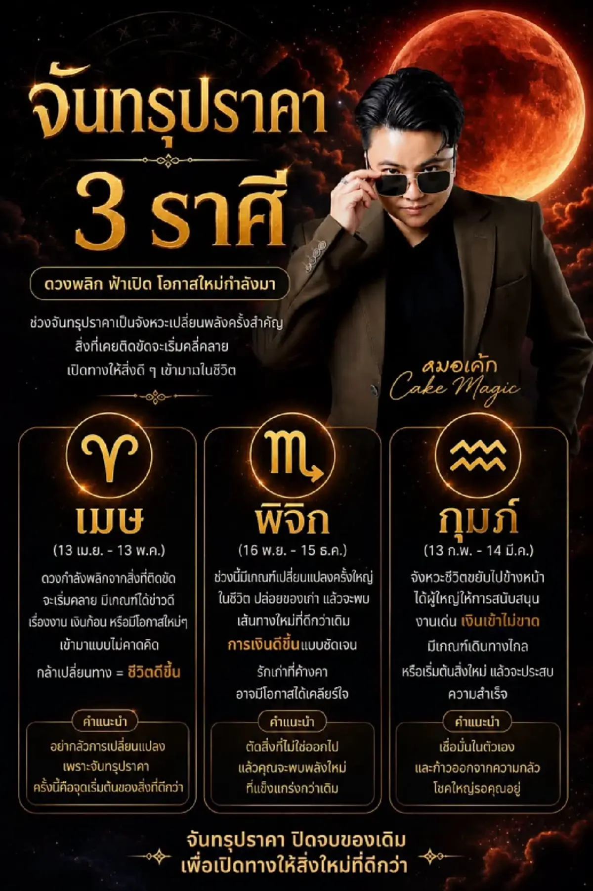 จันทรุปราคาพลิกดวง 3 ราศี ฟ้าเปิด โชคใหญ่กำลังมา การเงินดีมาก