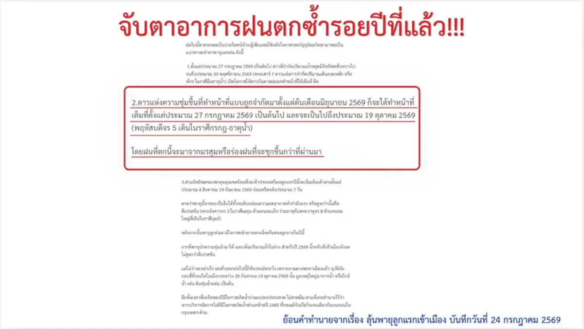โหรดังทักแรง ดวงน้ำปี 69 ไม่ธรรมดา หวั่นซ้ำรอยน้ำท่วมใหญ่