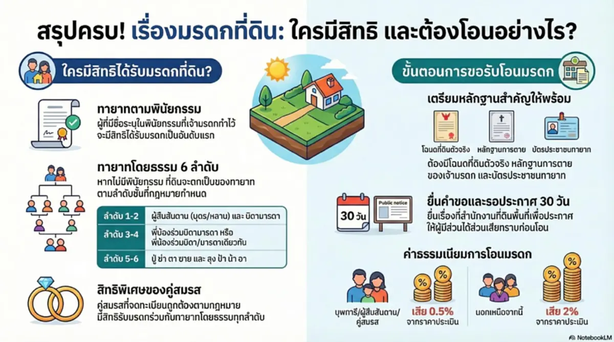 เปิด 6 ลำดับ “ทายาท” ใครมีสิทธิรับมรดกที่ดินก่อน เช็กให้ชัดก่อนมีปัญหา