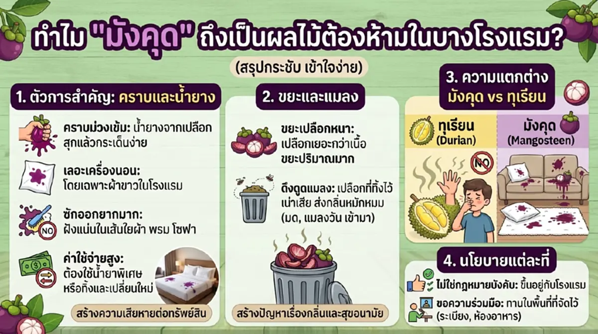 รู้จักภัยเงียบจาก "มังคุด" ผลไม้โปรดที่ถูกโรงแรมสั่งห้าม