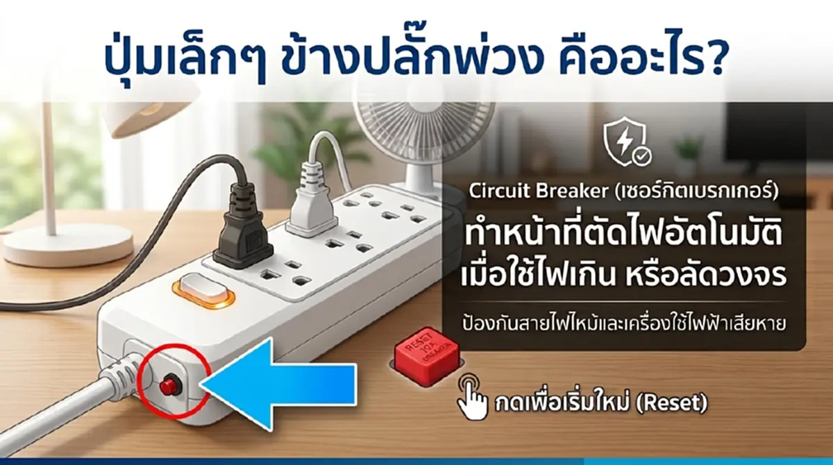 เฉลยปุ่มเล็กปริศนาข้าง "ปลั๊กพ่วง" ไขปริศนามีไว้ทำไม 