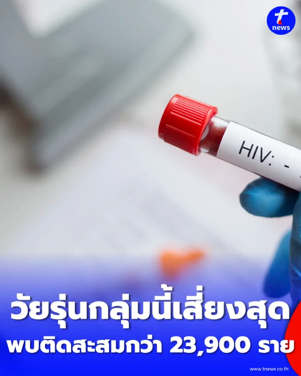 เปิดจังหวัดเสี่ยง พบผู้ติดเชื้อ HIV สะสมทะลุ 23,900 ราย จับตาวัยรุ่นกลุ่มนี้เสี่ยงสุด