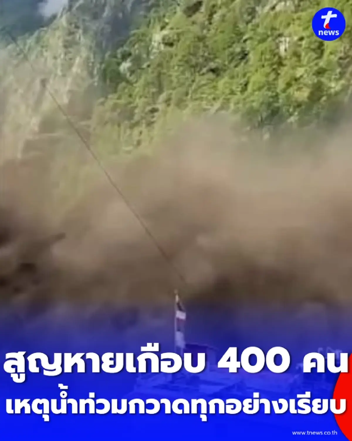 น้ำท่วมฉับพลันซัดแม่น้ำโภเตโกสี สูญหายพุ่ง 384 ชีวิต ต่างชาติเกือบ 300
