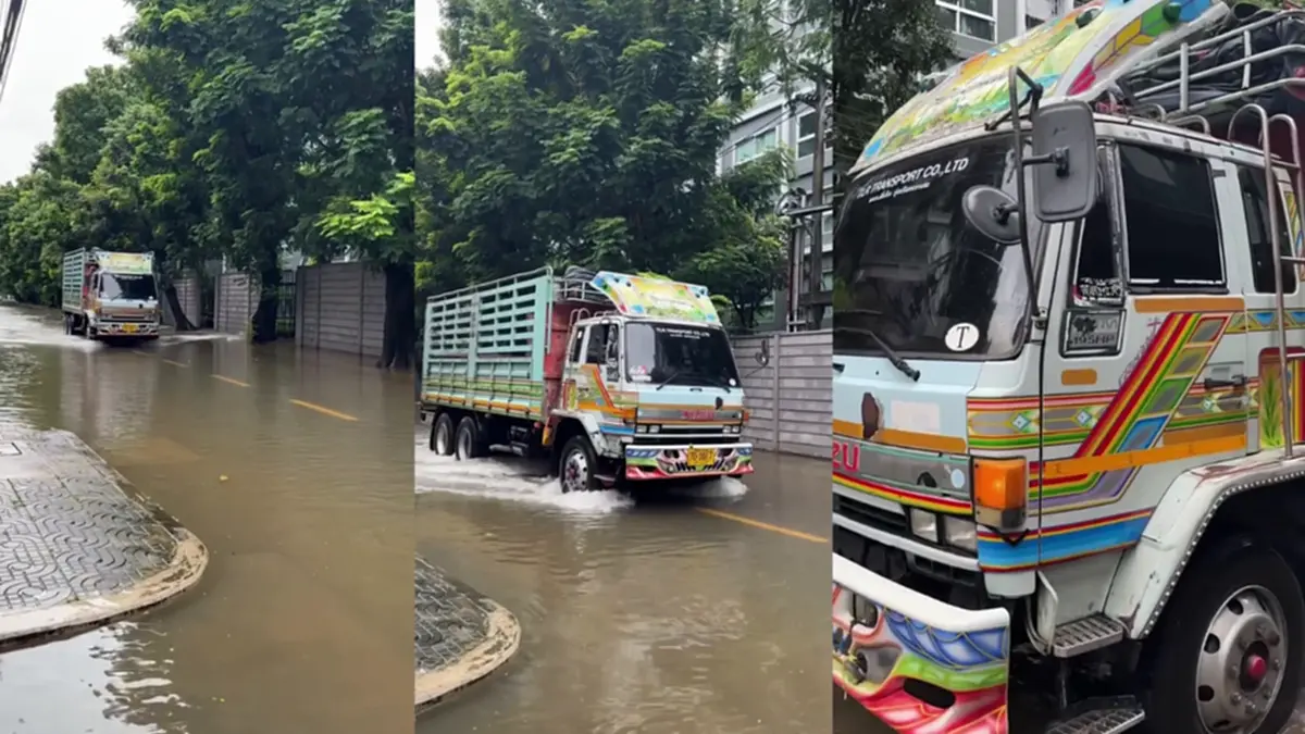 ลุยน้ำท่วมทำงาน รถรับ-ส่งสุดอลังการ สมฐานะพิธีกรตัวแม่
