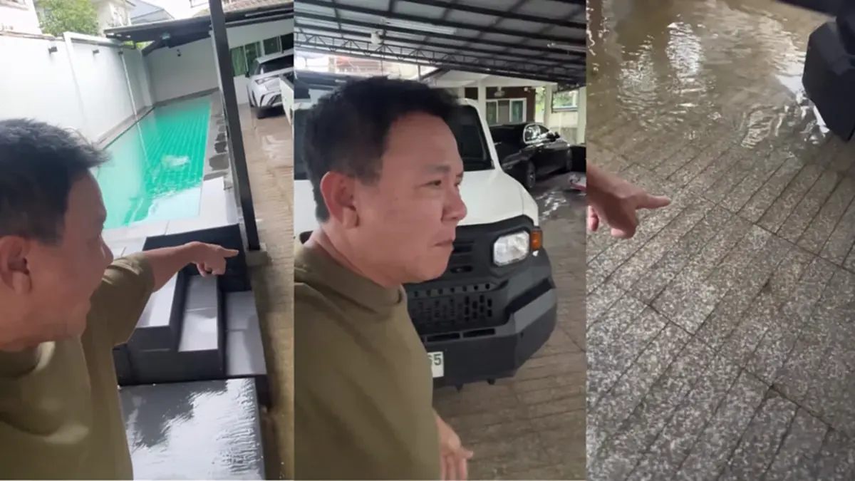 ตลกชื่อดัง โพสต์คลิปเปิดบ้านเจอวิกฤตน้ำท่วม ระดับน้ำสูงถึงเข่า