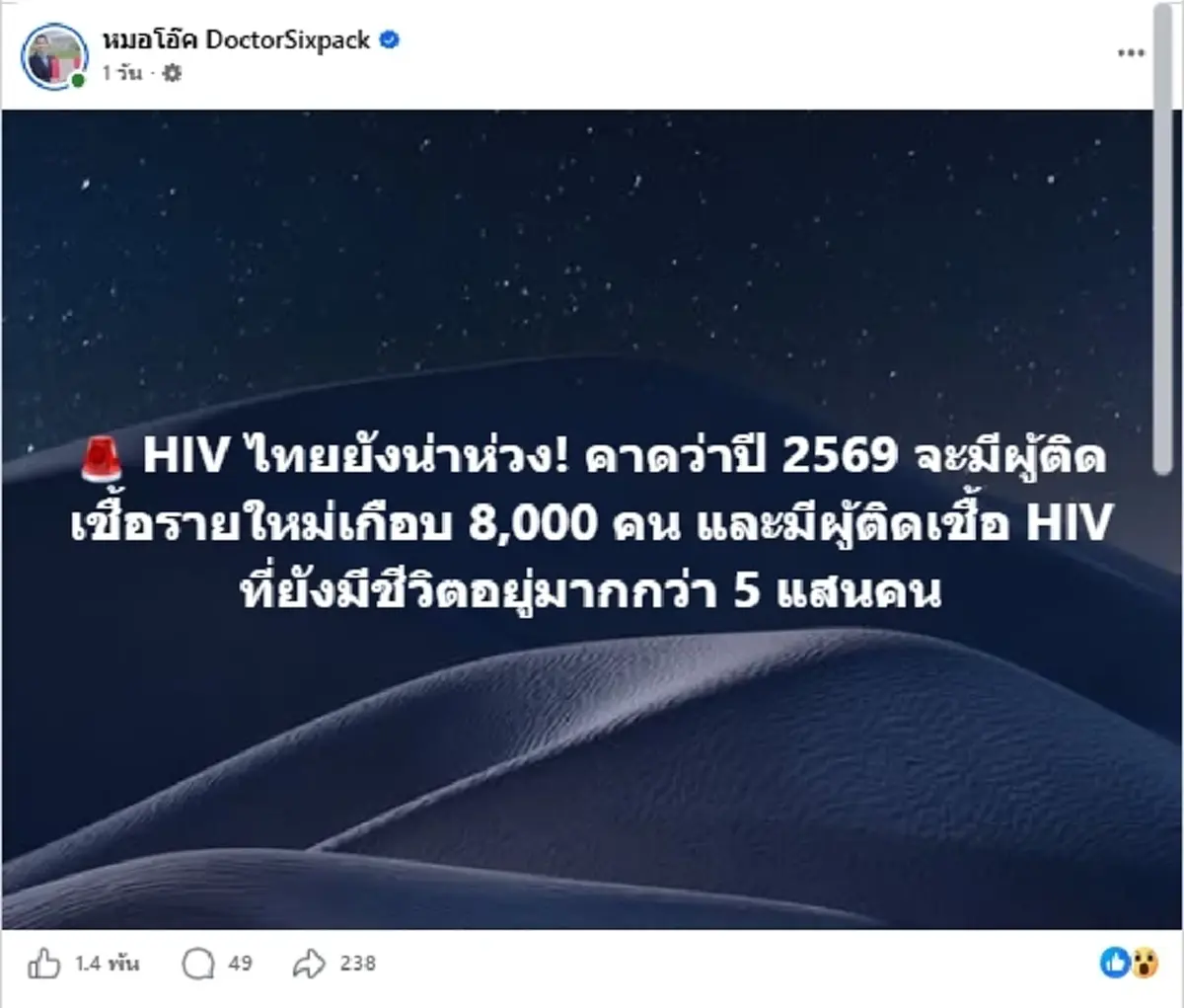 HIV ยังน่าห่วง คาดผู้ติดเชื้อใหม่ปี 69 ระวังมีเชื้อแต่ไม่มีอาการ