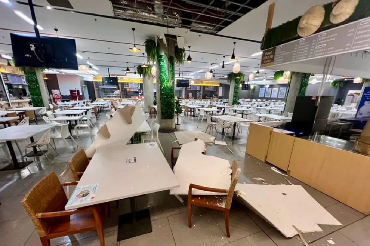 ฝ้าเพดานโรงอาหารรัฐสภาชั้น B2 ถล่ม เร่งตรวจสอบก่อนเปิดใช้งาน