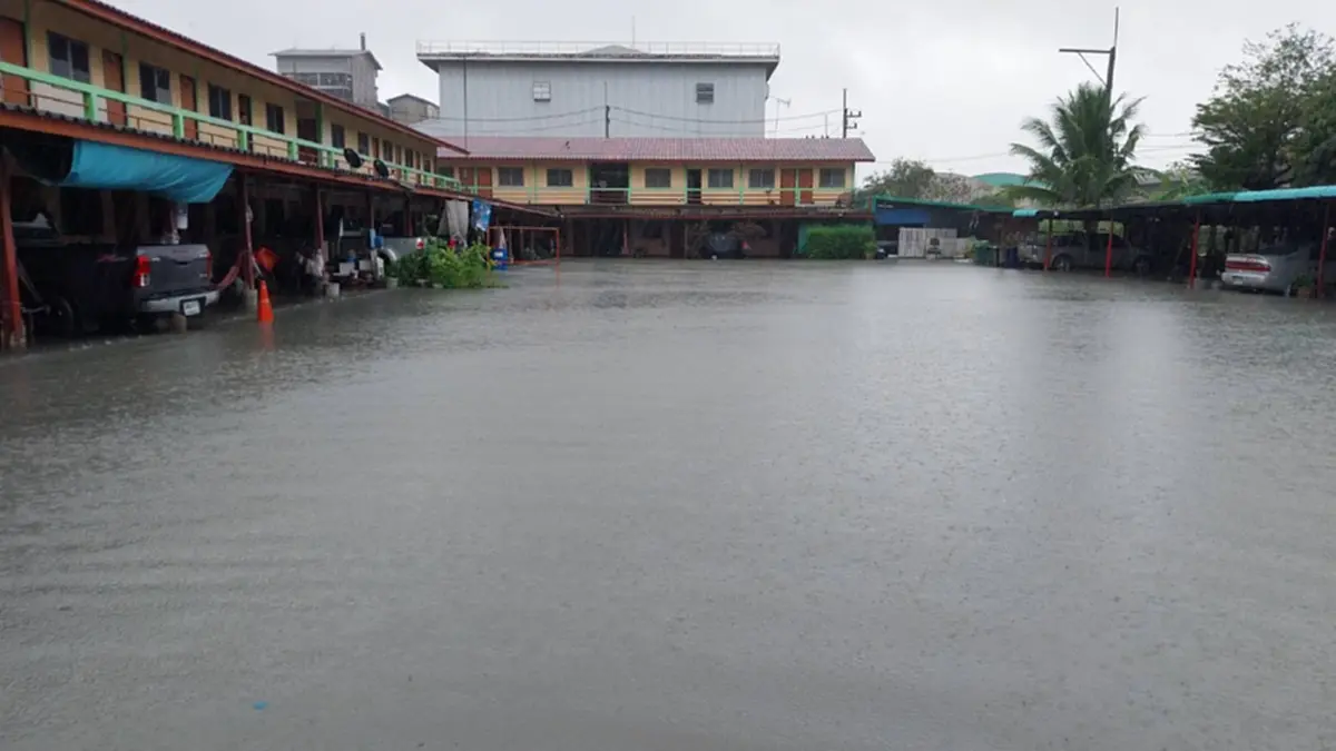 ปทุมธานีอ่วม! ฝนถล่มทั้งคืน น้ำทะลักท่วมห้องเช่า-ร้านค้าเสียหาย