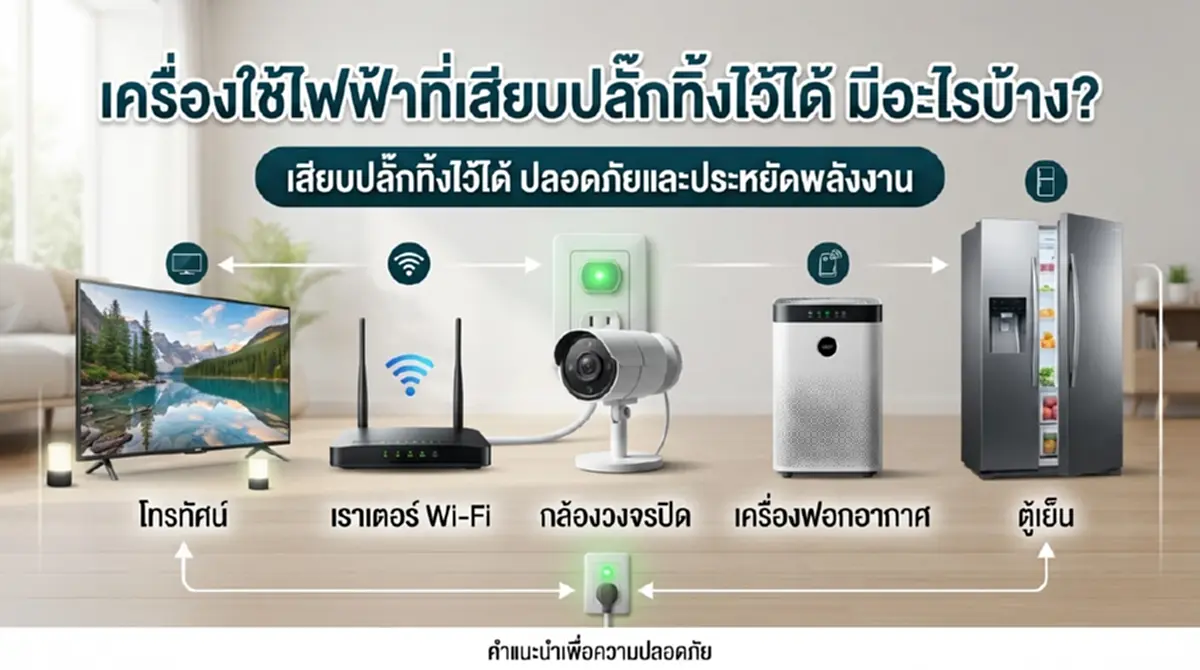 เครื่องใช้ไฟฟ้าเสียบปลั๊กทิ้งไว้ได้  แบบไหนเสี่ยง แบบไหนปลอดภัย