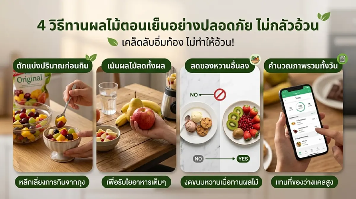 ไขข้อข้องใจ  กินผลไม้ตอนเย็นทำให้อ้วนจริงไหม? กาง 6 เรื่องต้องรู้ 