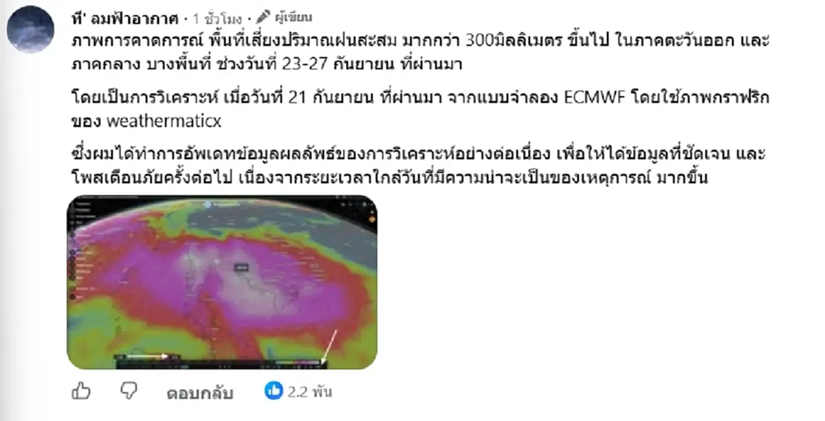 ที' ลมฟ้าอากาศ พูดแล้ว ทำไมต้องเตือนจะเกิด "มหาอุทกภัย" ใน 120 ชม.