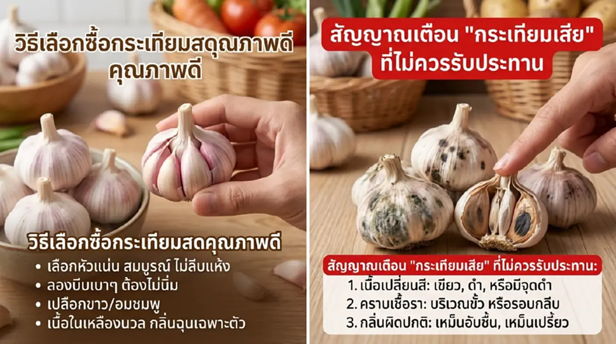 เช็กก่อนซื้อ วิธีเลือกกระเทียม พร้อมทริกเก็บไว้ได้นาน