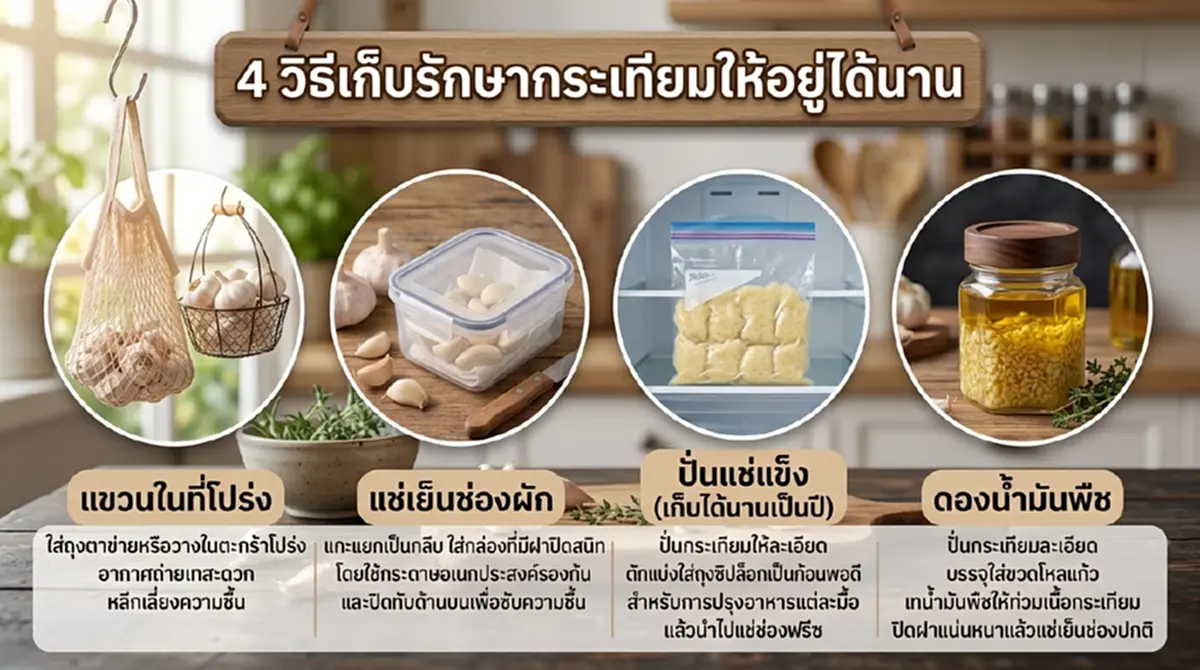 เช็กก่อนซื้อ วิธีเลือกกระเทียม พร้อมทริกเก็บไว้ได้นาน