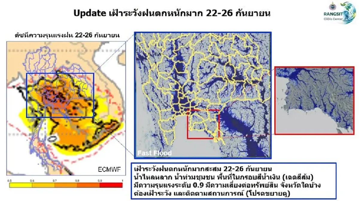 "รศ.ดร.เสรี" เตือน 24-26 ก.ย. ฝนหนักมาก เปิดพื้นที่เสี่ยงน้ำท่วม