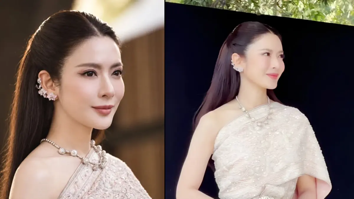 สวยสะกด  "แอฟ ทักษอร - น้องปีใหม่" สวมชุดไทยเดินแฟชั่นโชว์